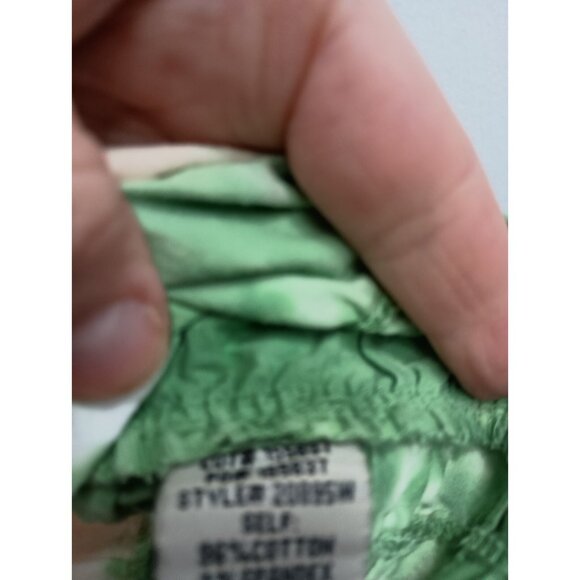 XCVI Wearable Womens Mini Skirt Large Green White Ombre Ruched Hippie Casual - Picture 5 of 7